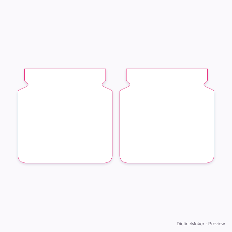 Jar-shaped candy sachet 13 × 13 cm flat dieline
