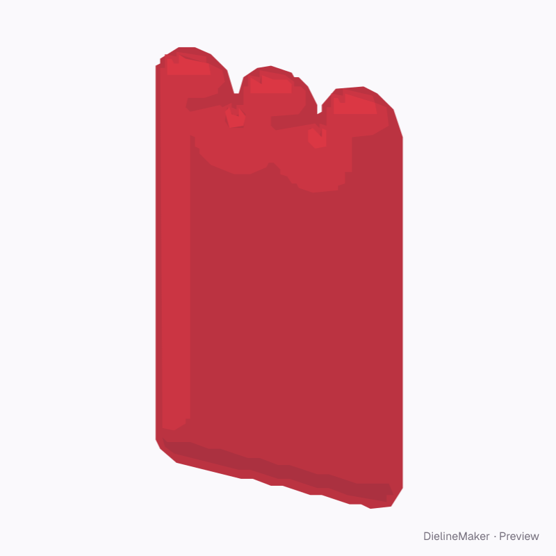 Scalloped jelly sachet 13 × 20 cm