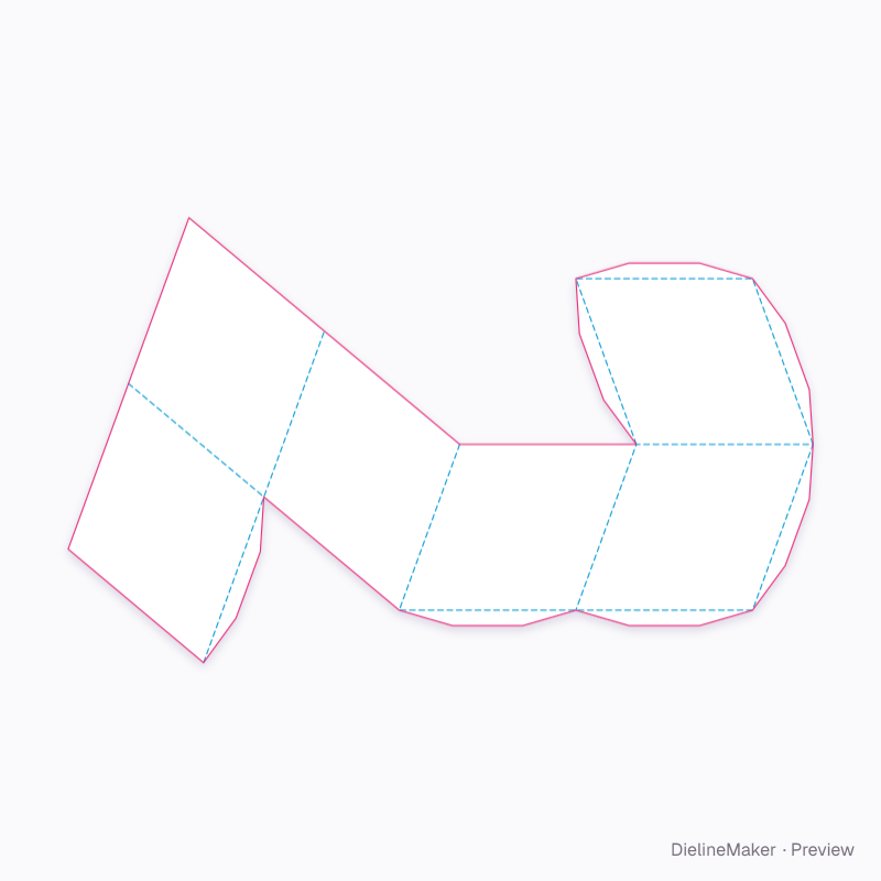Rhombohedron flat dieline