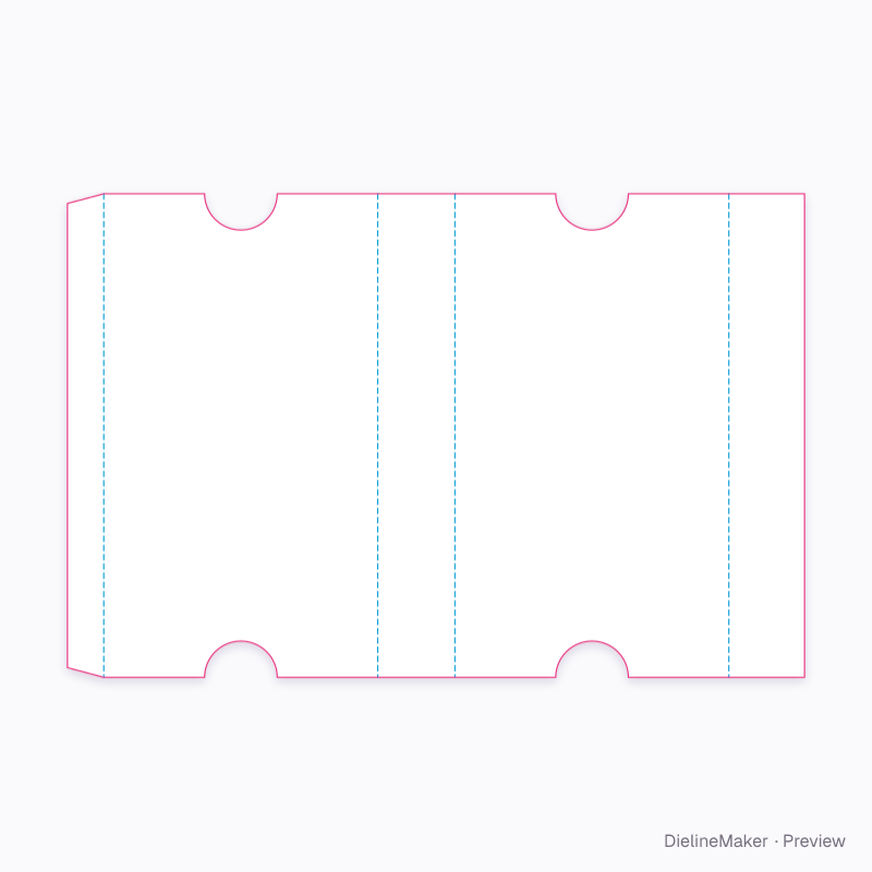Sleeve with thumb cuts flat dieline