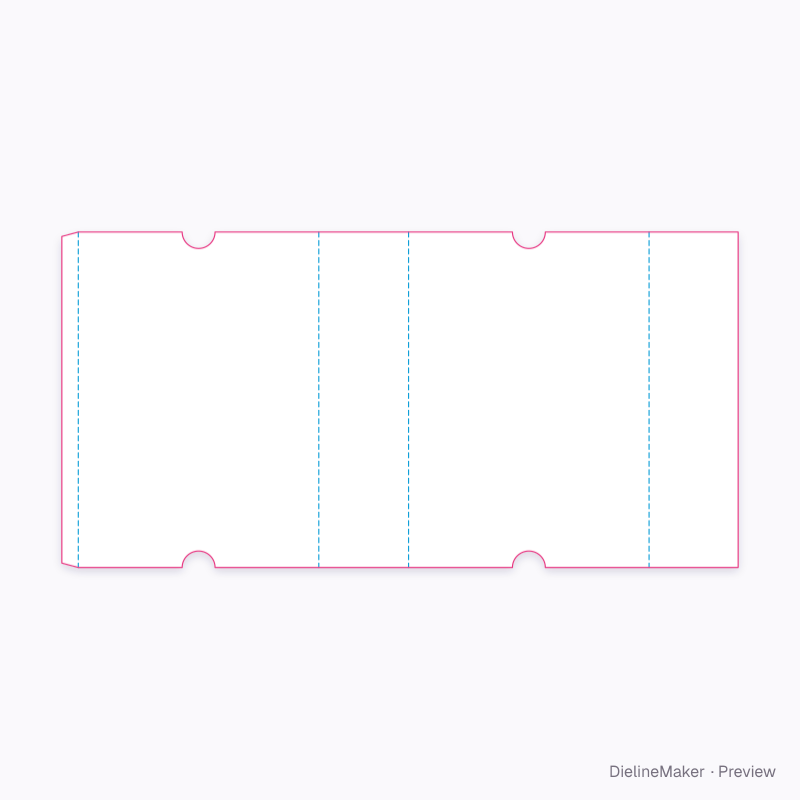 Lunch tray sleeve — Open-ended sleeve flat dieline