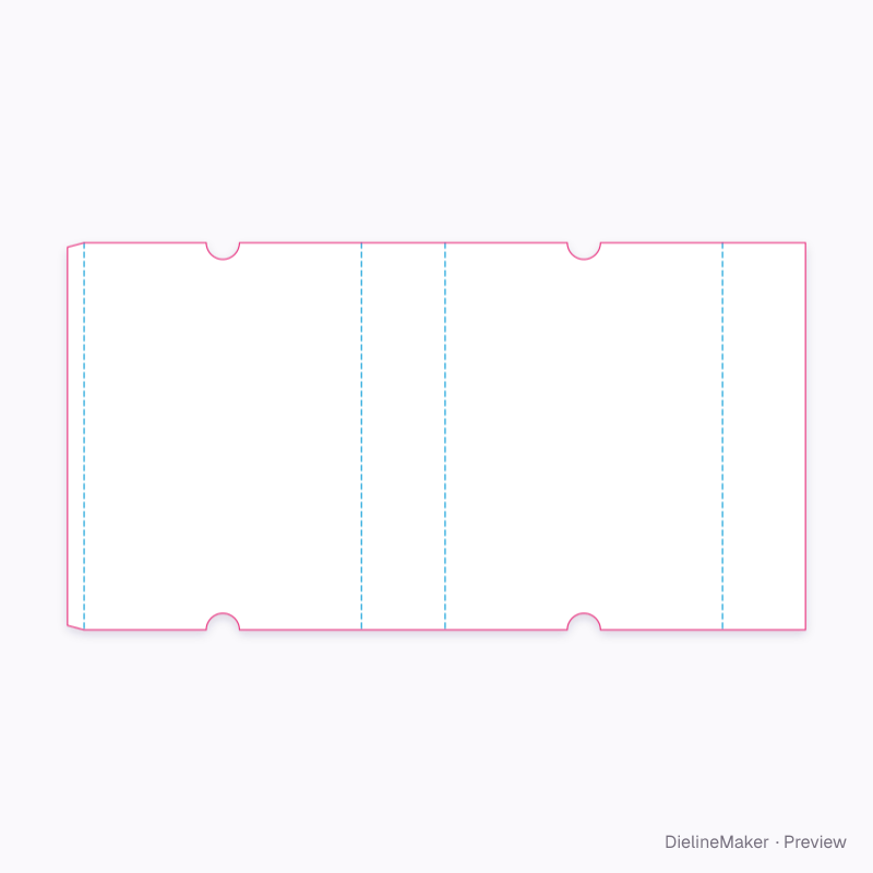 Puzzle box sleeve — Open-ended sleeve flat dieline