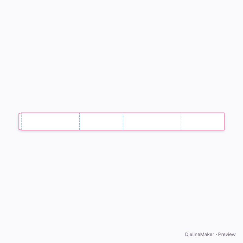 Open corrugated tube, axis along the height flat dieline