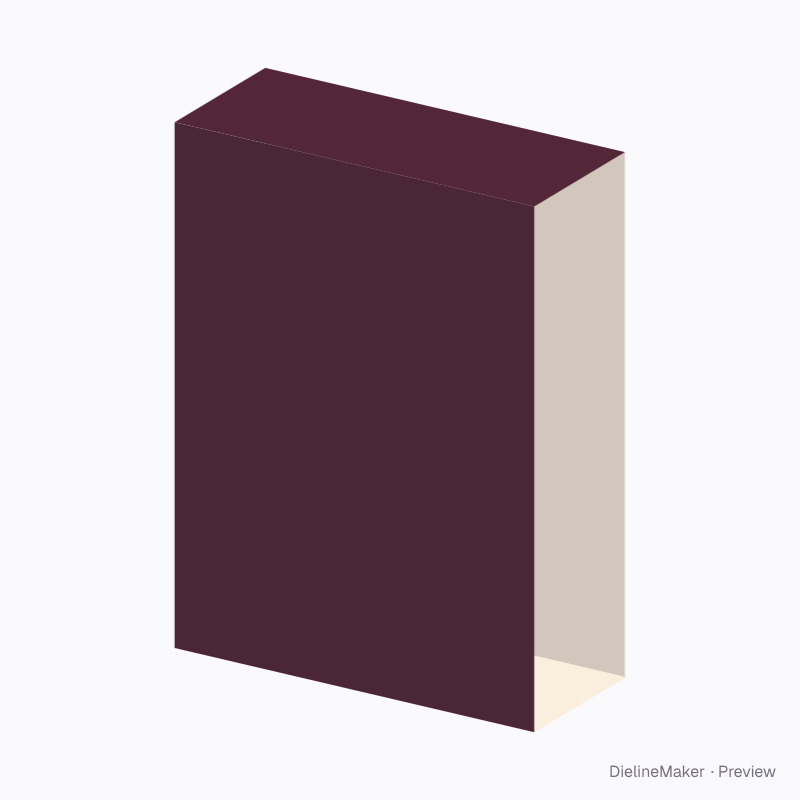 Corrugated sleeve, axis along the width