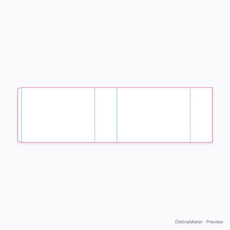 Corrugated sleeve, axis along the width flat dieline