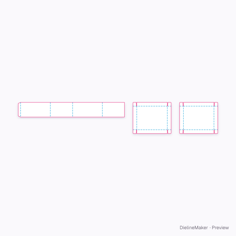 Industrial parts carton — Sleeve box with two covers flat dieline