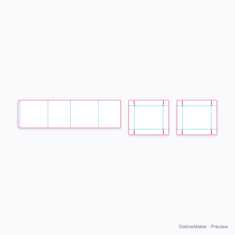 Sleeve box with two covers flat dieline