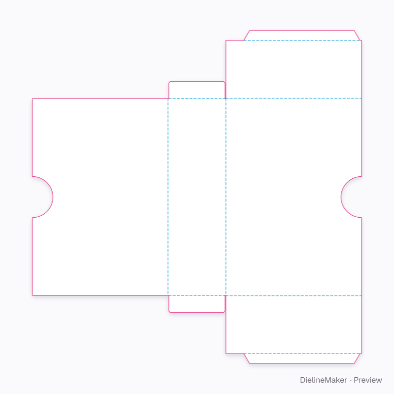 Two-volume book slipcase — Slipcase flat dieline