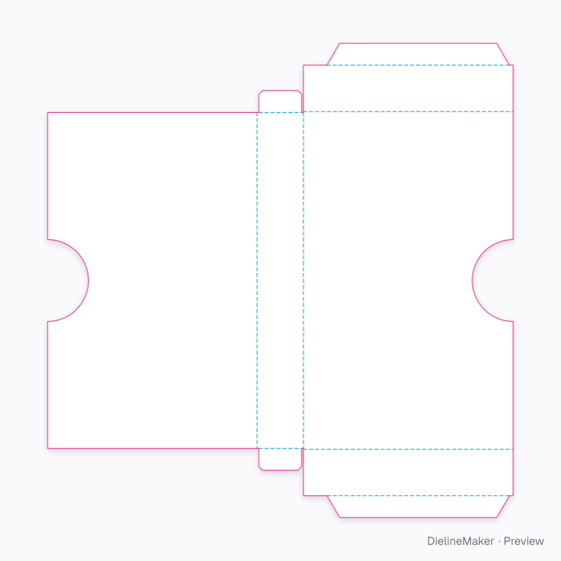 Pocket book slipcase — Slipcase flat dieline