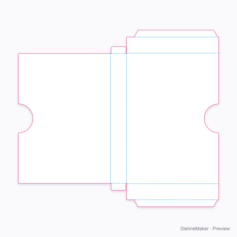 A5 book slipcase flat dieline