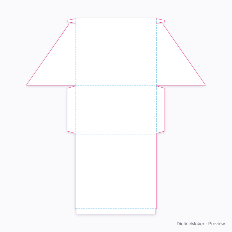 Wedge display box flat dieline