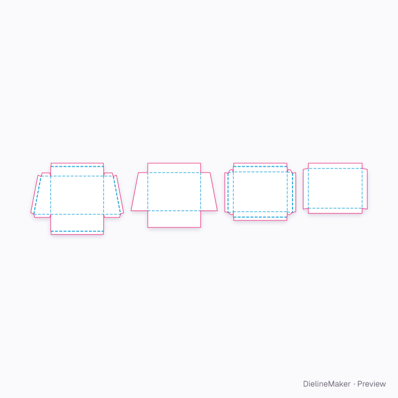 Shallow wedge rigid box flat dieline