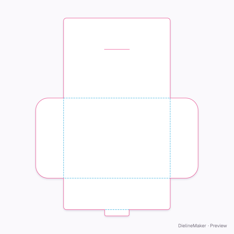 Three-flap tongue-lock folio flat dieline