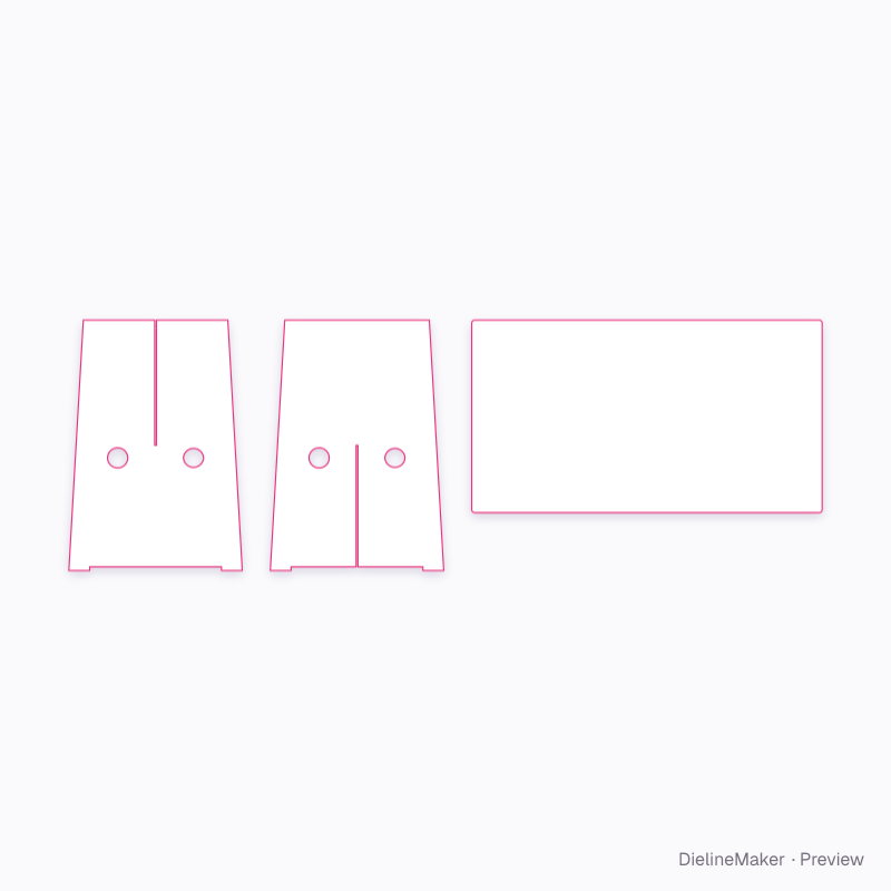 Cardboard desk flat dieline