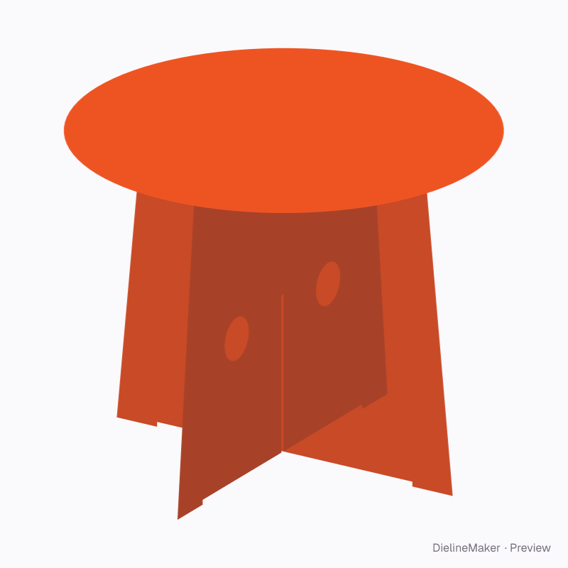 Kids round cardboard table