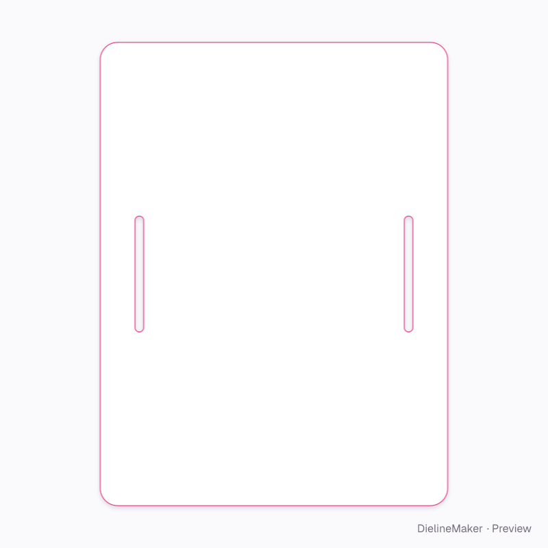 Band card with two side slots flat dieline