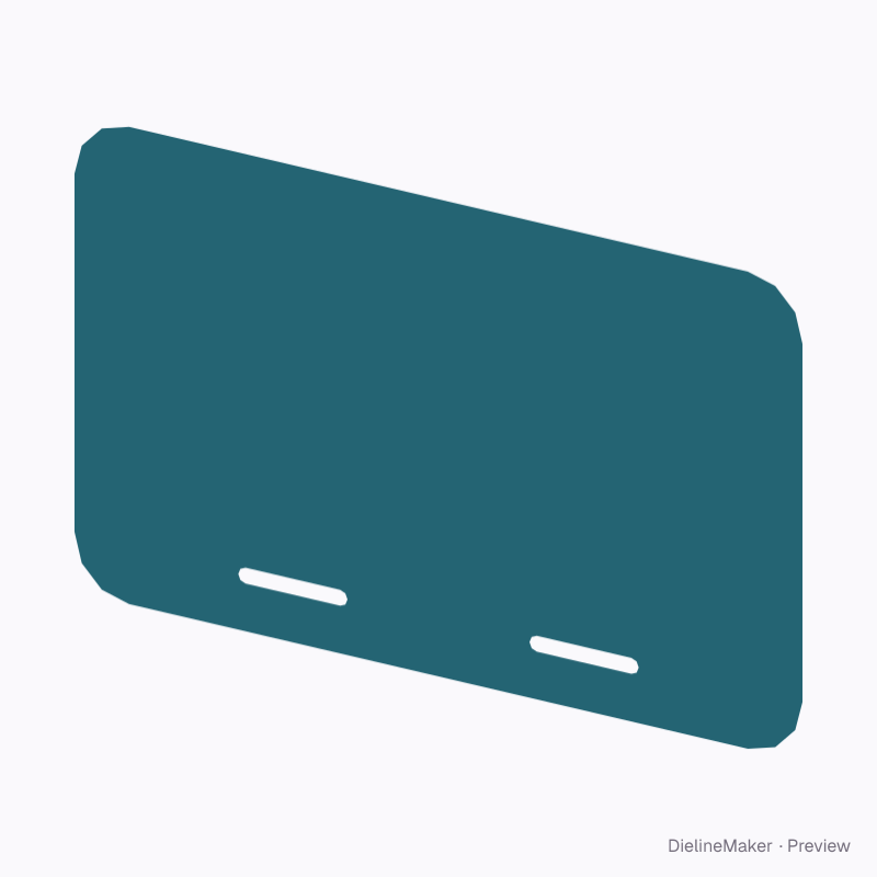 Rounded card with mounting slots