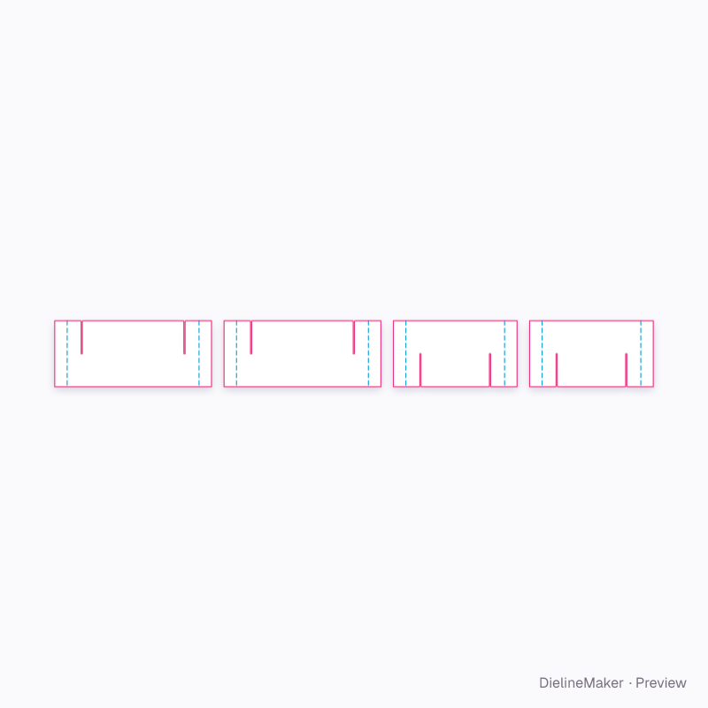 Partition with corner posts 400×300×200 flat dieline
