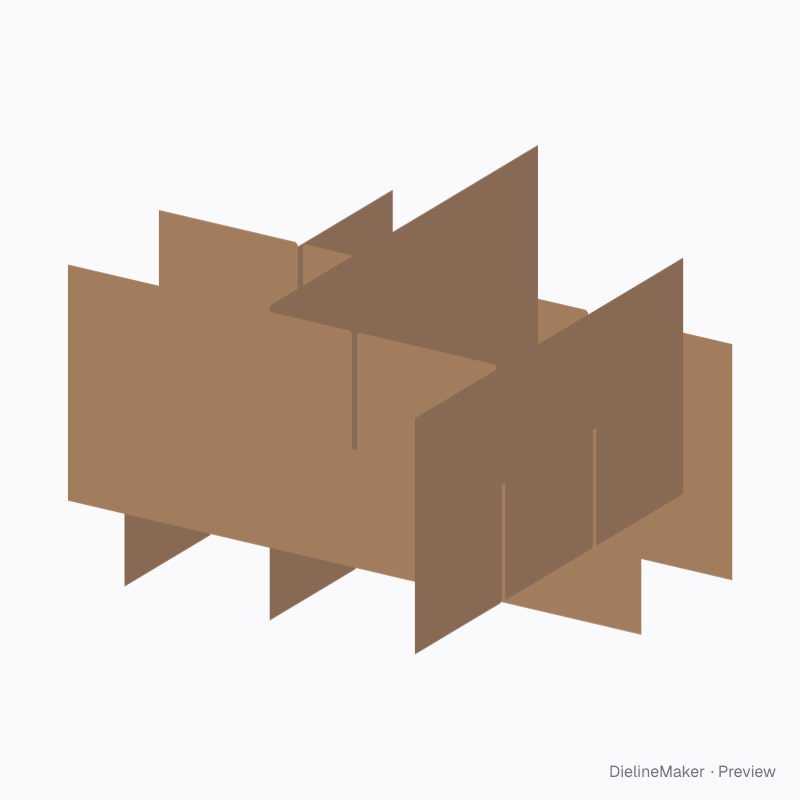 Stepped partition, 4 × 3 cells 400×300×200