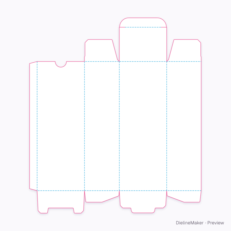 Body lotion carton — Snap-lock bottom flat dieline