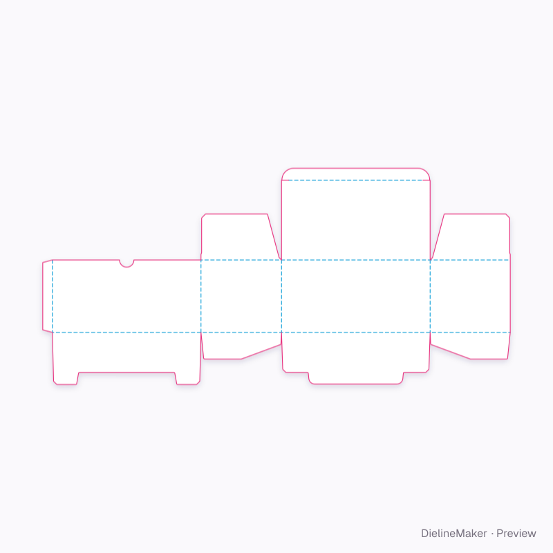 Espresso cup set carton — Snap-lock bottom flat dieline