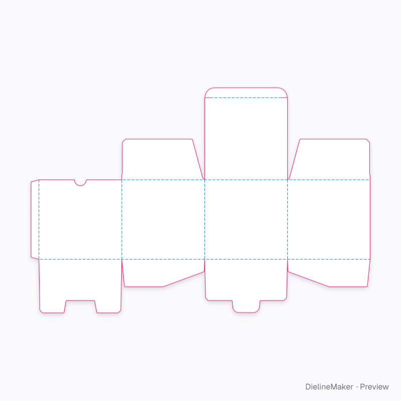 Plant pot box flat dieline