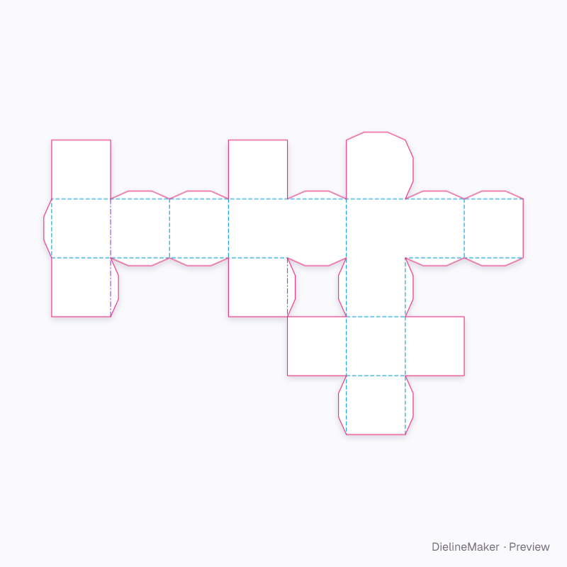 Soma CORNER piece flat dieline
