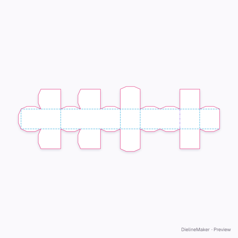 Soma L piece flat dieline