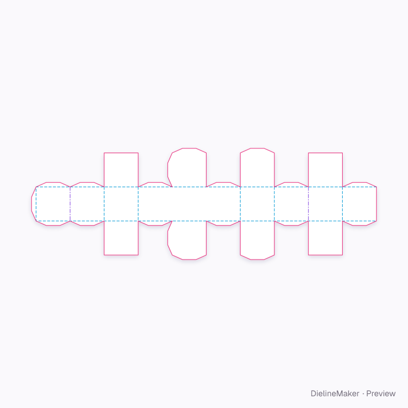 Soma T piece flat dieline