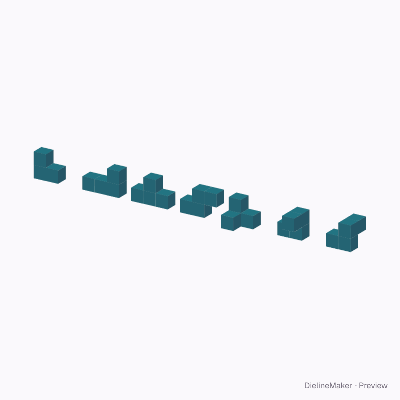 Soma puzzle polycube paper nets