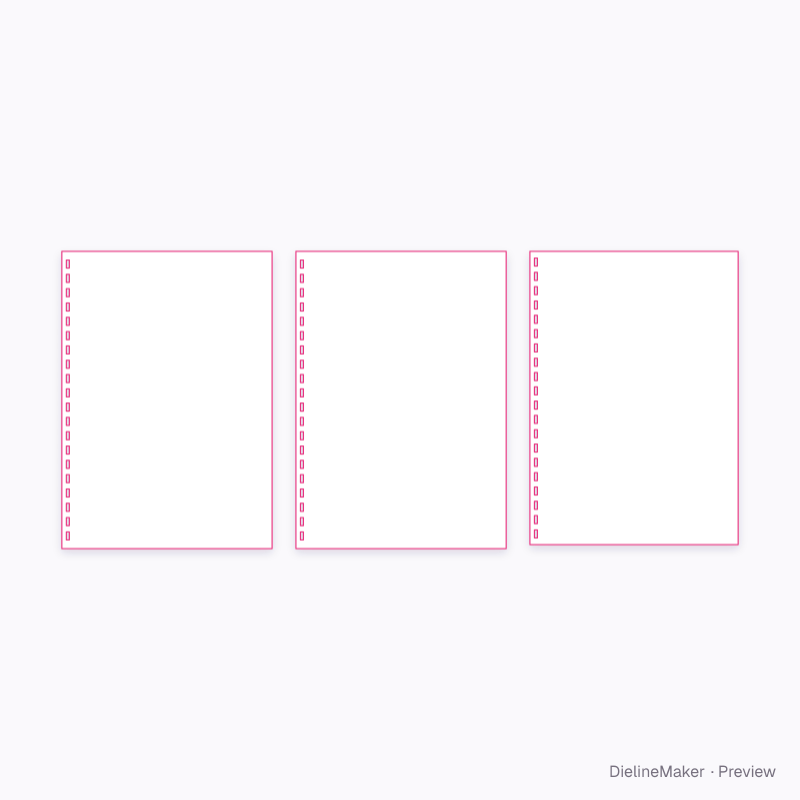 Comb-bound A4 report flat dieline