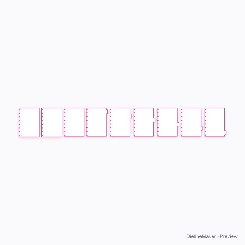 Disc-bound planner flat dieline