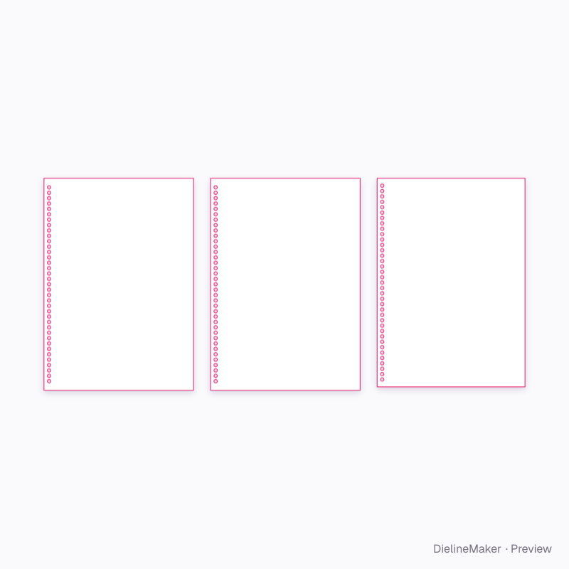B5 176 × 250 mm spiral notebook flat dieline