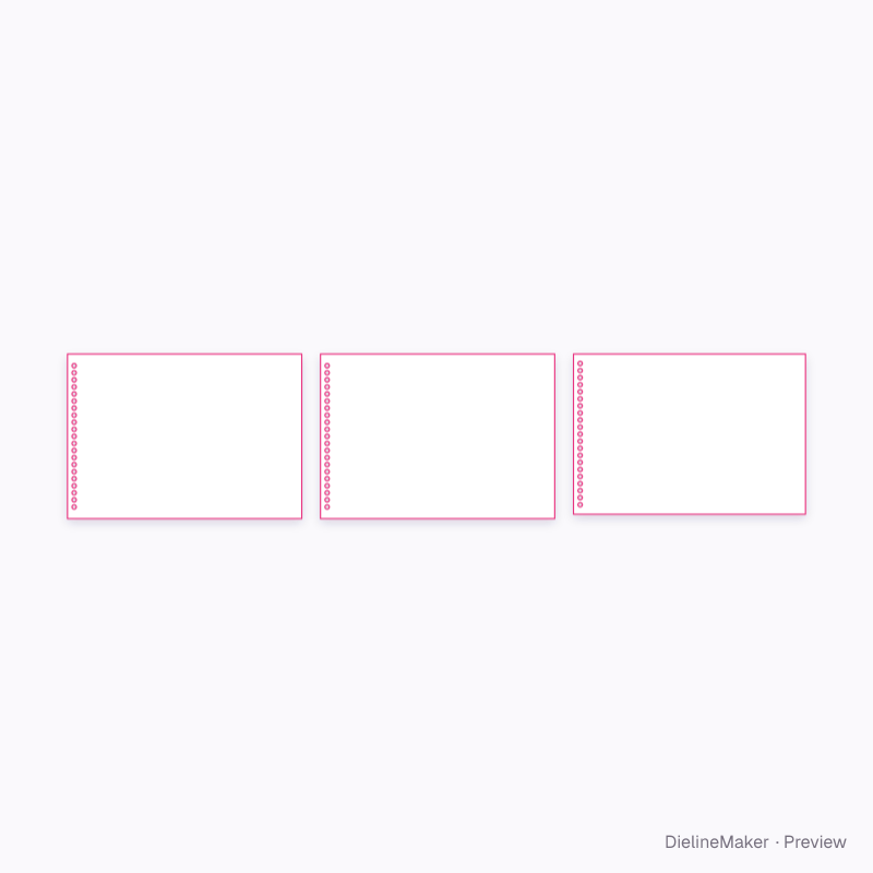 A5 landscape spiral notebook flat dieline