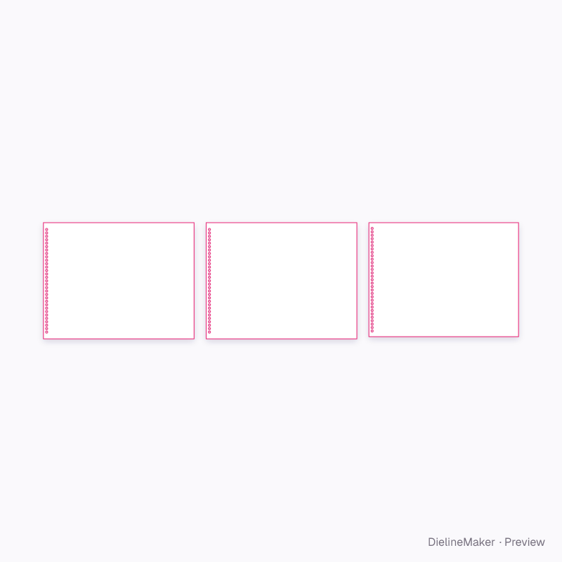 US letter landscape spiral notebook flat dieline