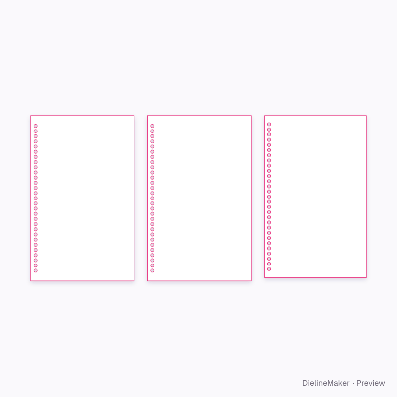 Novella 5 × 8 in spiral notebook flat dieline