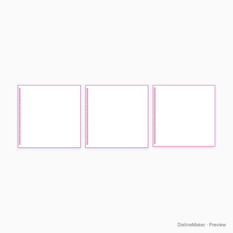 8.5 in square spiral notebook flat dieline
