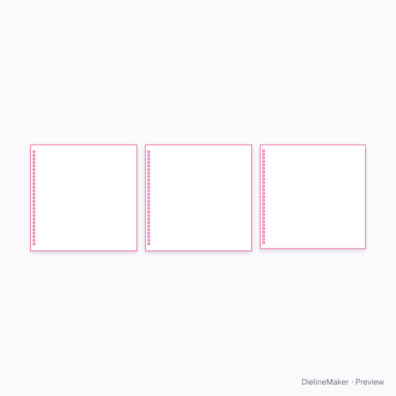 7.5 in square spiral notebook flat dieline