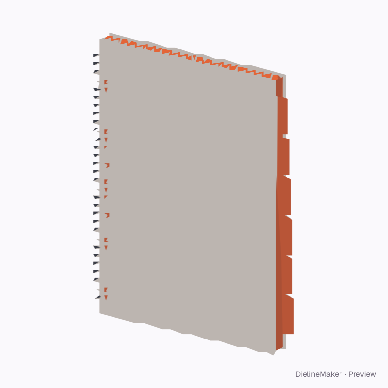 Tabbed spiral planner