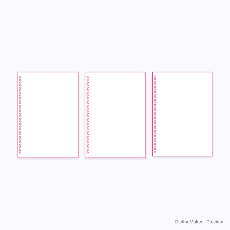 Spiral notebook flat dieline