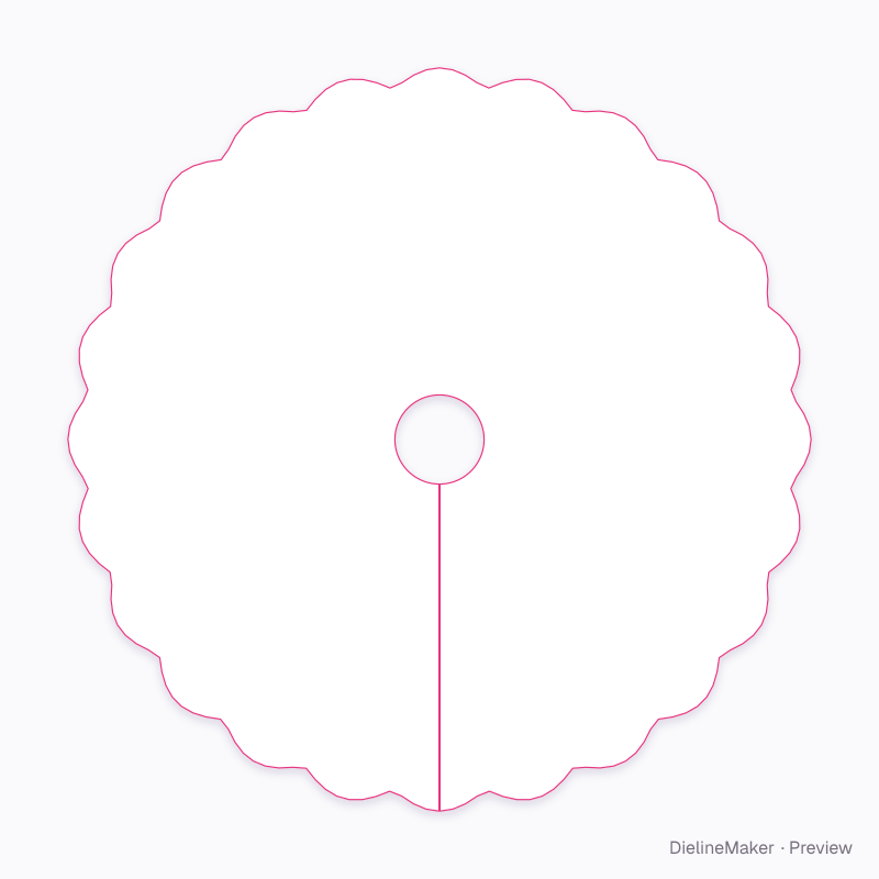 Scalloped tree skirt 150 cm artwork area