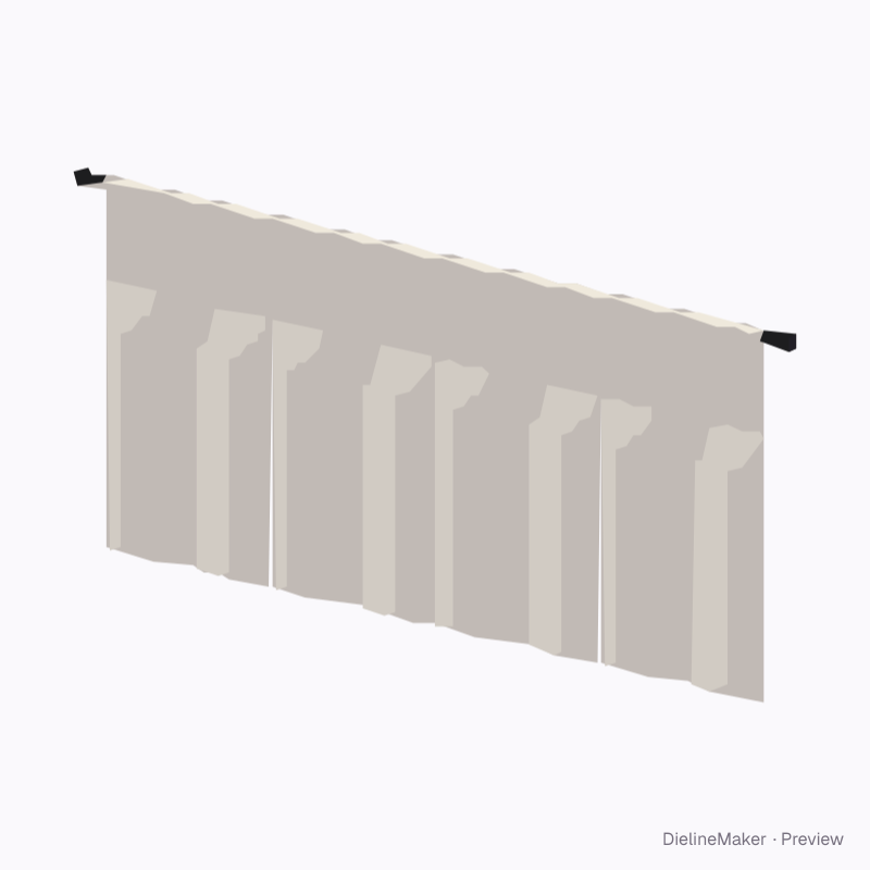 Four-panel shop entrance curtain