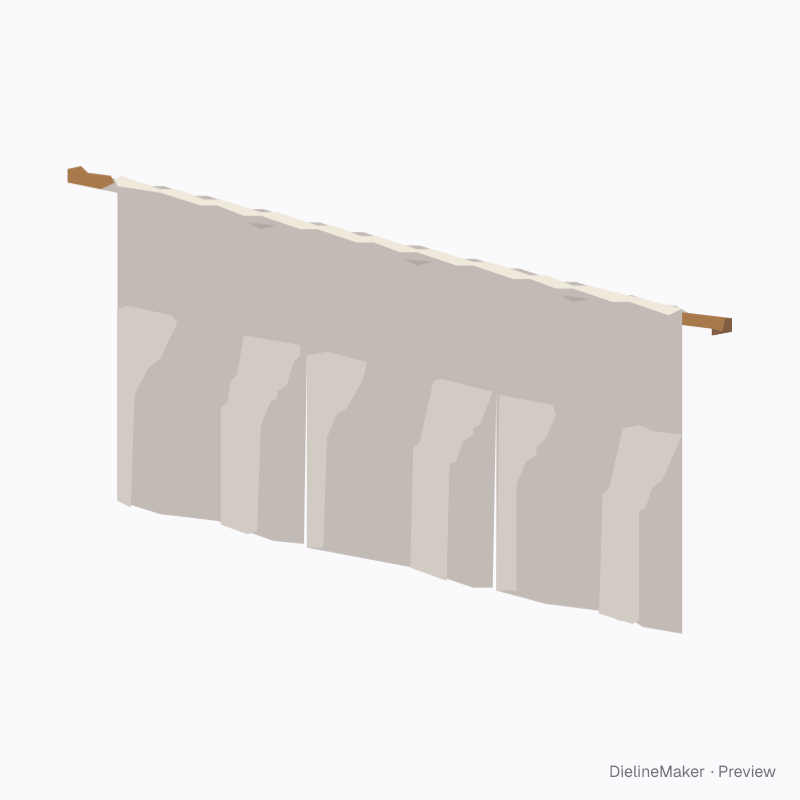 Short three-panel café curtain