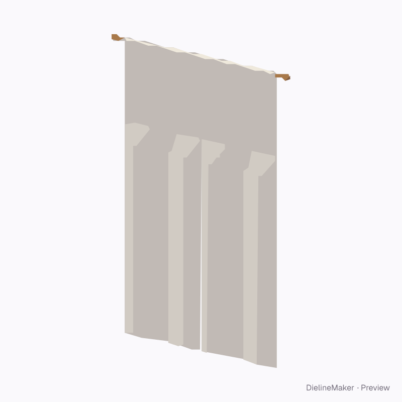Split doorway curtain (noren)
