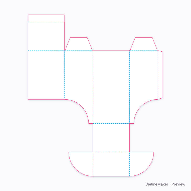 Fold-down spout dispenser carton flat dieline