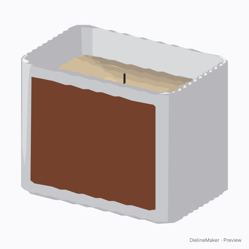 Rectangular candle vessel