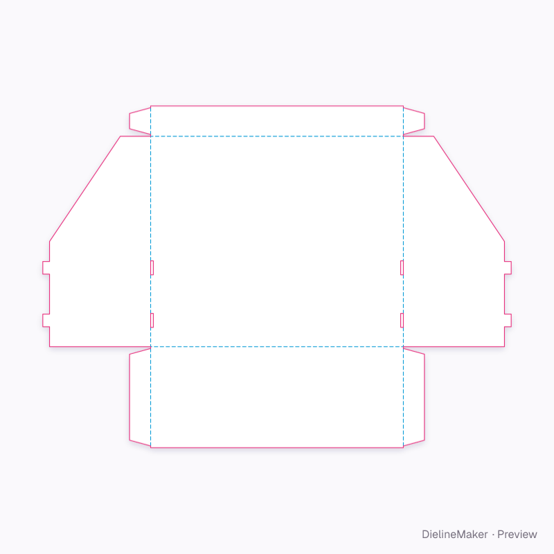 Stacking display tray flat dieline
