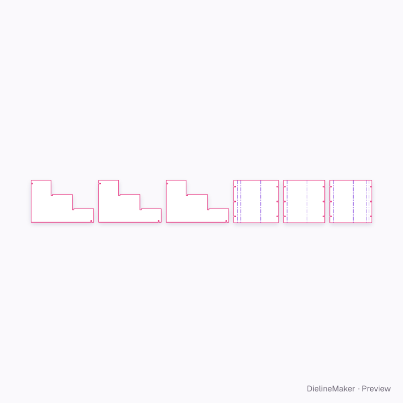 Stair-step riser insert flat dieline