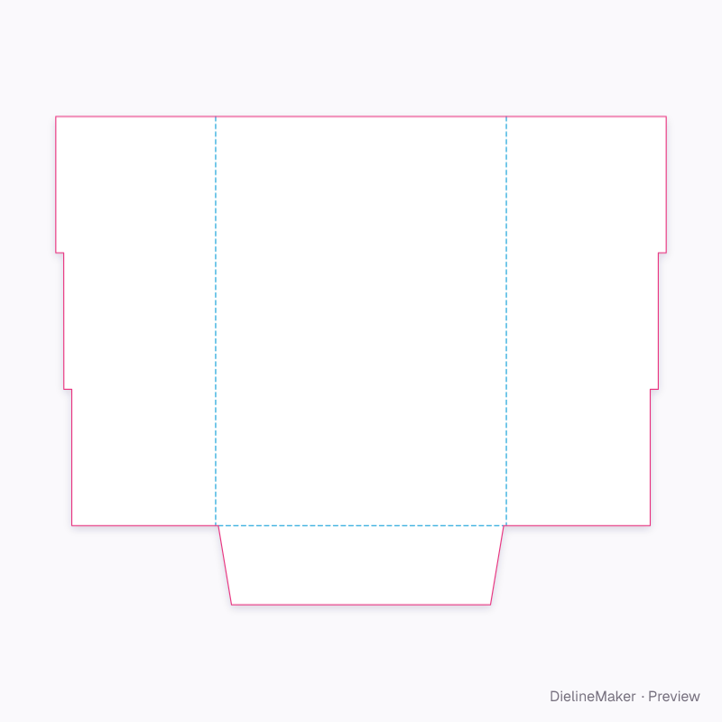 Stepped wing document wrap flat dieline