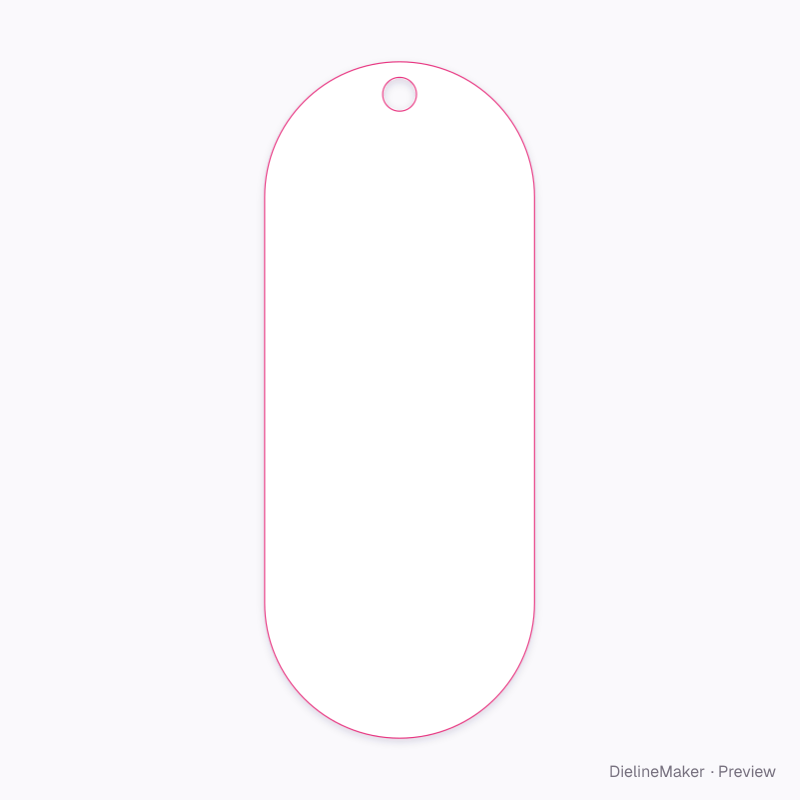 Capsule hang tag flat dieline